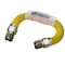 Flextron Gas Line Hose 3/8'' O.D.x12'' Len 1/2"x3/8" FIP Fittings Yellow Coated Stainless Steel Flexible FTGC-YC14-12E - alternate 1